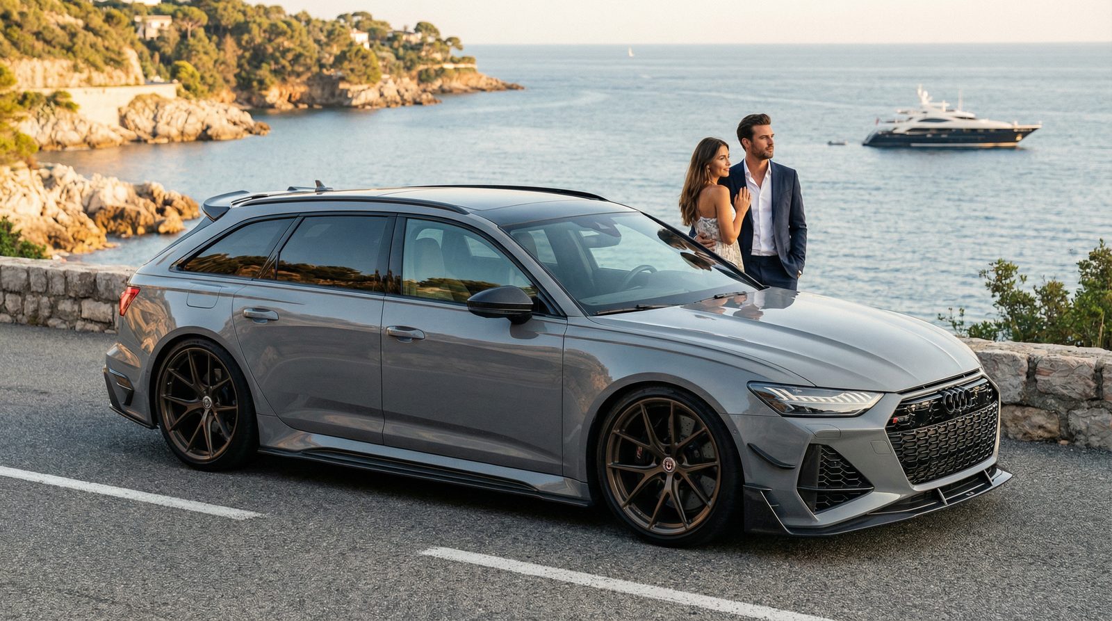 黄色仓库奥迪RS6旅行车视频